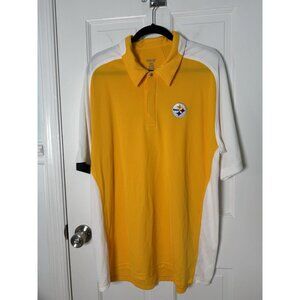 Reebok Pittsburgh Steelers Men’s Yellow White Polo Size Large EUC